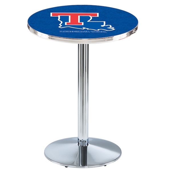 42" Chrome Louisiana Tech Pub Table